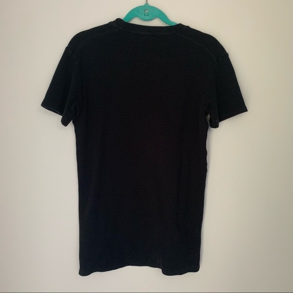 Zara black ribbed short sleeve top M - Picture 4 of 4